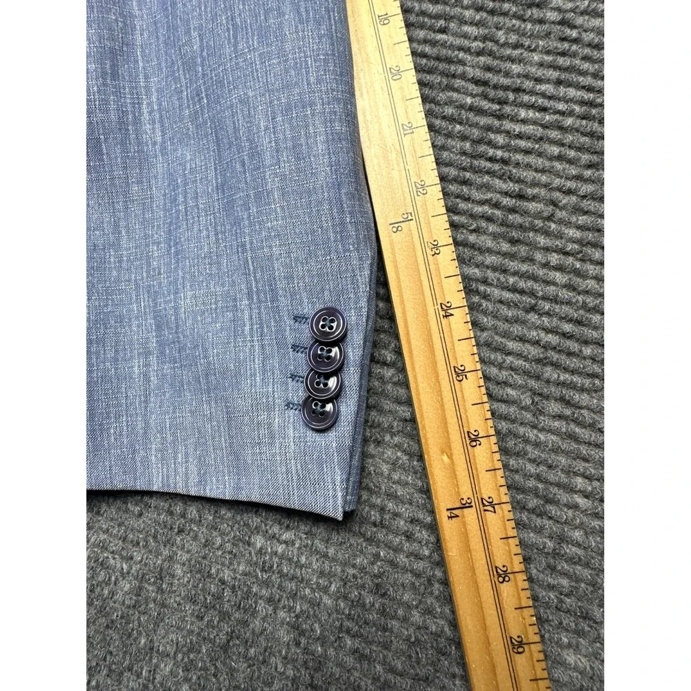 HUGO BOSS Sport Coat Mens 40R Blue Guabello Wool Linen Two Button Blazer